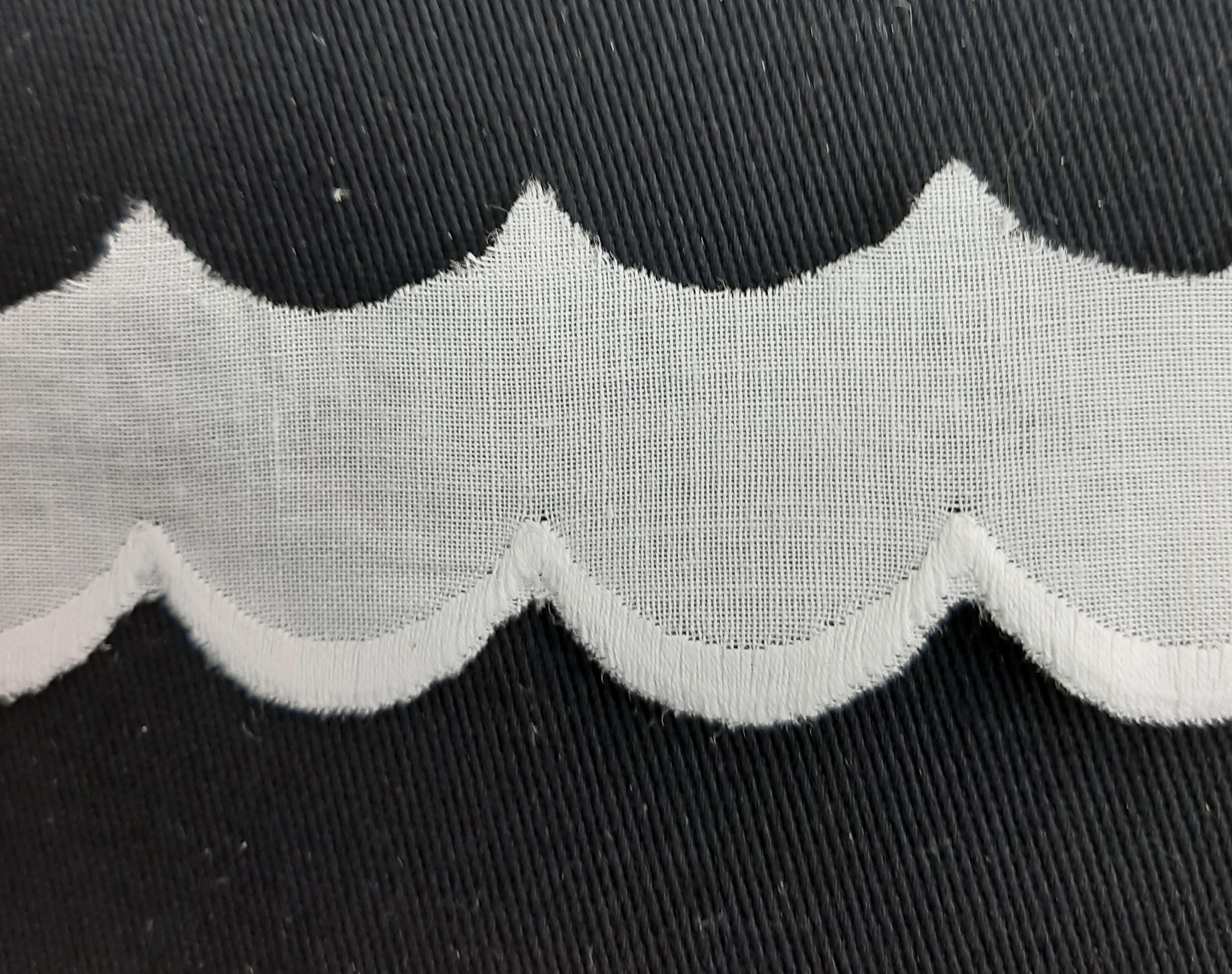 Baumwolle  Spitze  mit Bogenkante   weiß